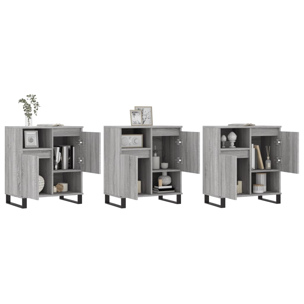 Buffets 3 pcs Sonoma gris Bois d'ingénierie - XIOS
