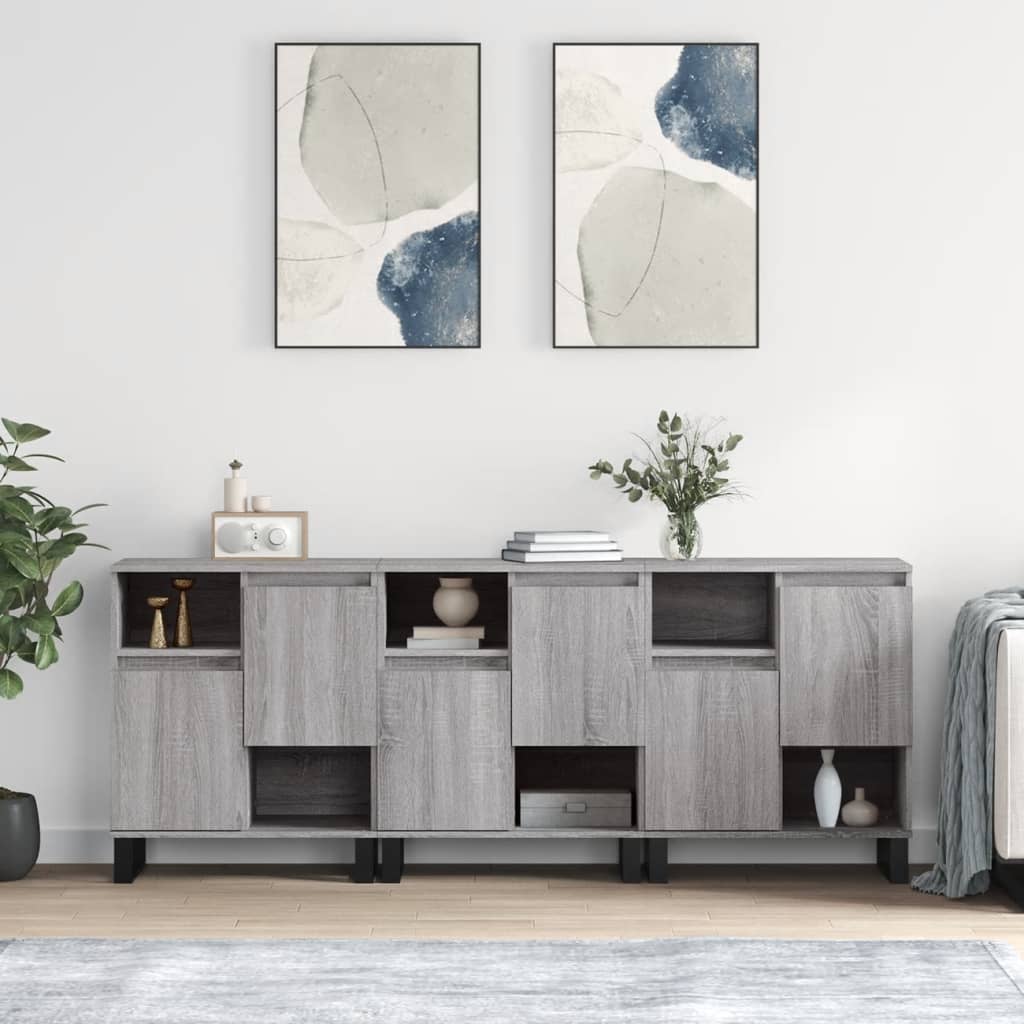 Buffets 3 pcs Sonoma gris Bois d'ingénierie - XIOS