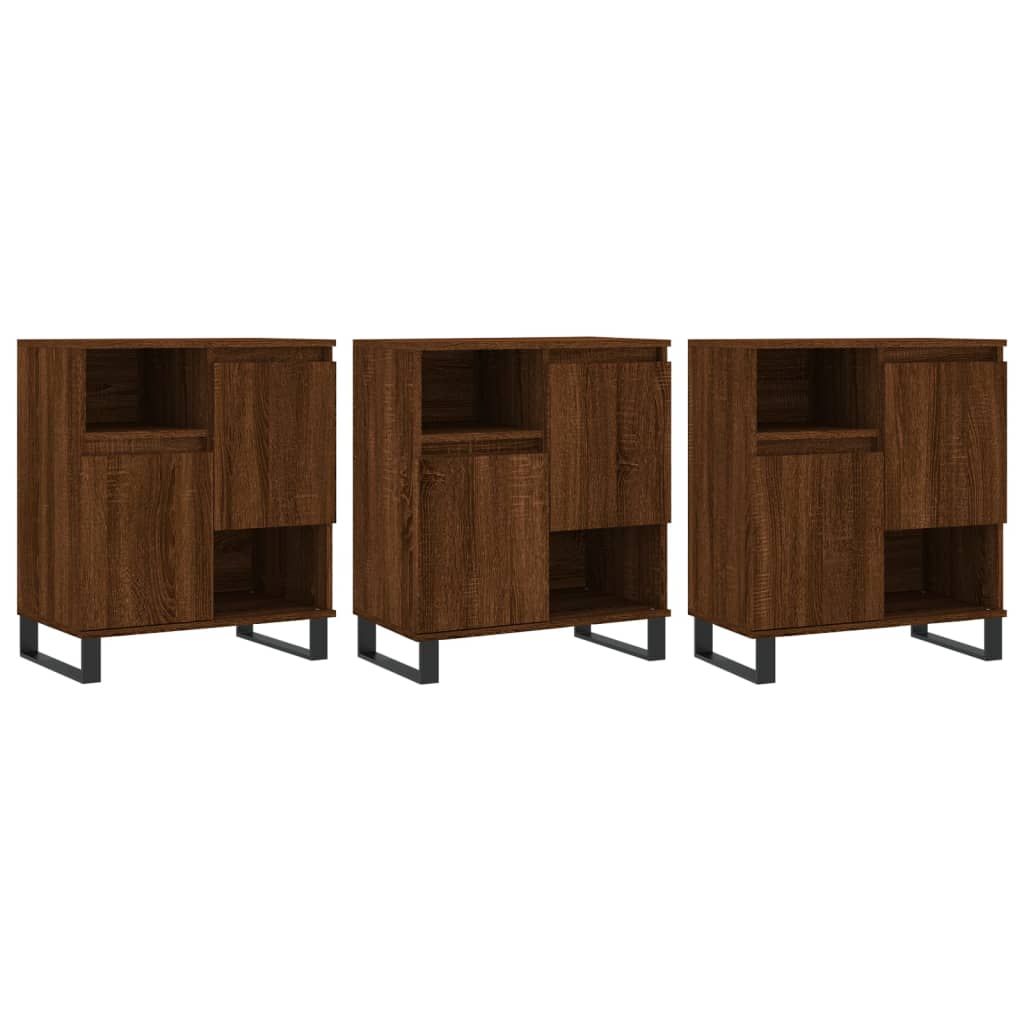 Buffets 3 pcs Chêne marron Bois d'ingénierie - XIOS