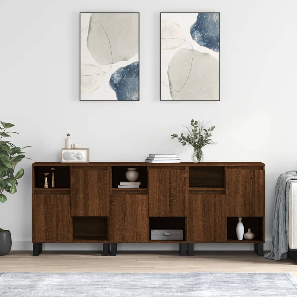 Buffets 3 pcs Chêne marron Bois d'ingénierie - XIOS