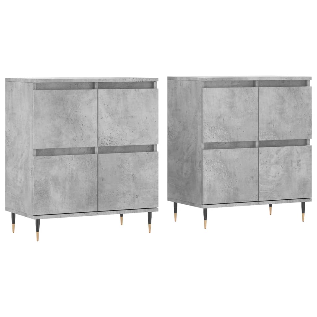 Buffets 2 pcs gris béton bois d'ingénierie - XIOS