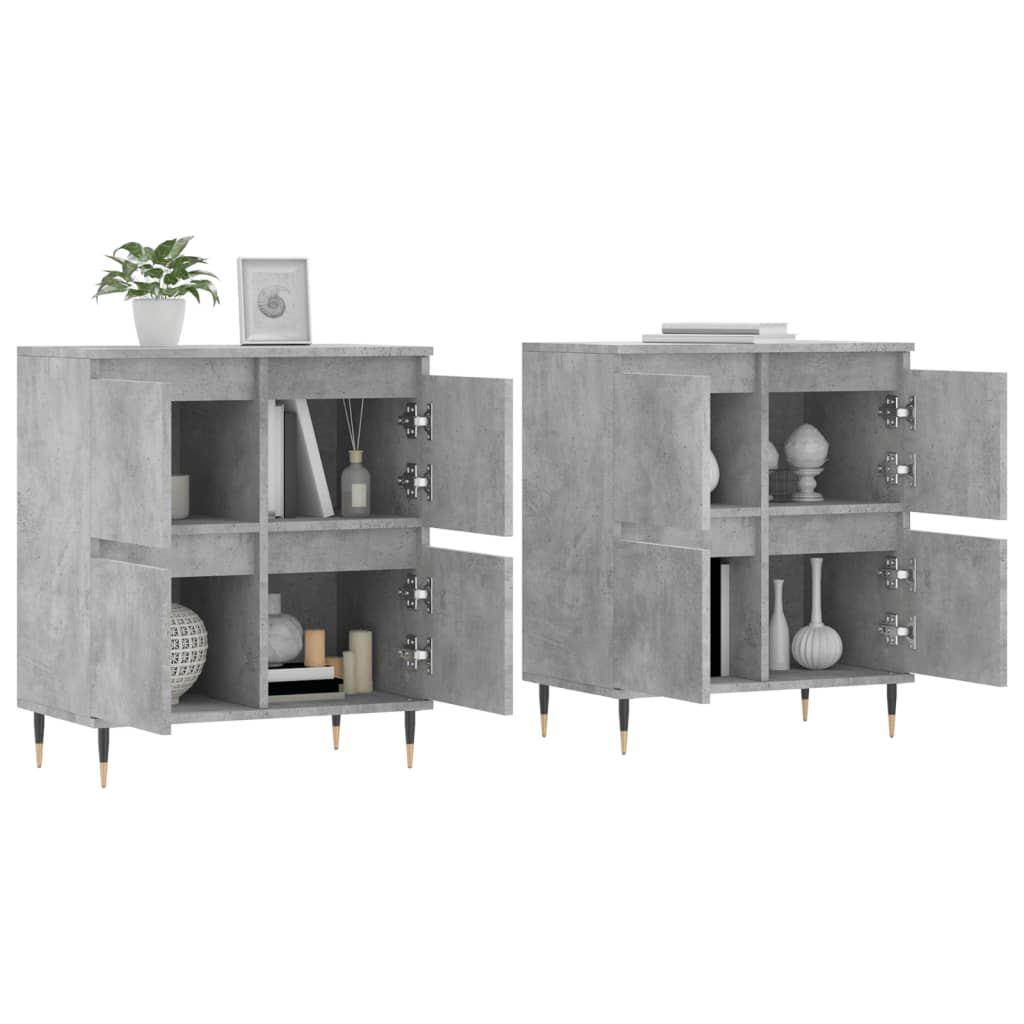 Buffets 2 pcs gris béton bois d'ingénierie - XIOS