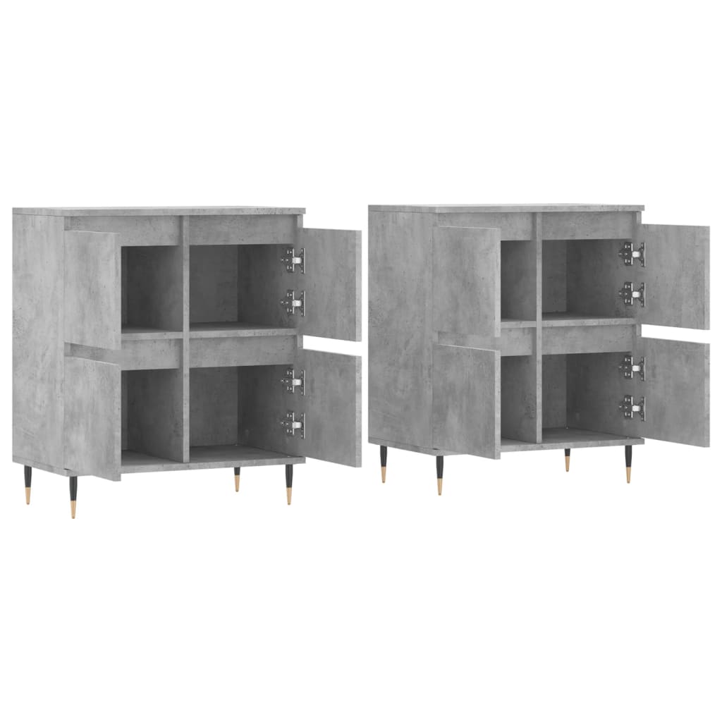 Buffets 2 pcs gris béton bois d'ingénierie - XIOS