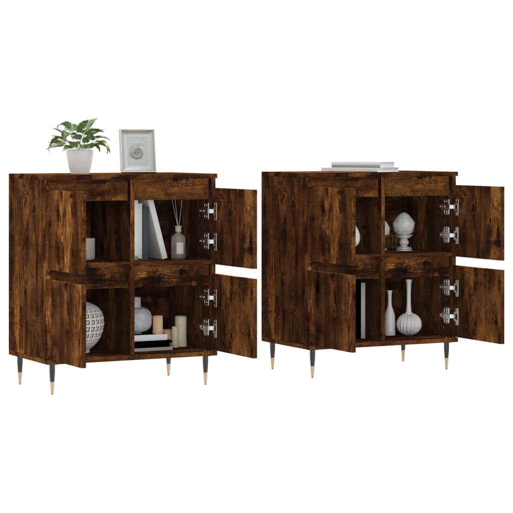 Buffets 2 pcs chêne fumé bois d'ingénierie - XIOS
