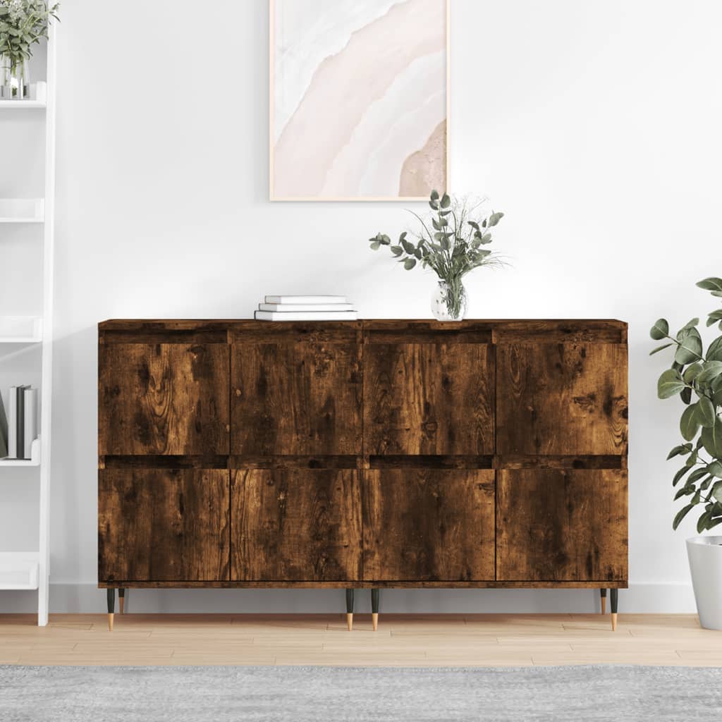 Buffets 2 pcs chêne fumé bois d'ingénierie - XIOS