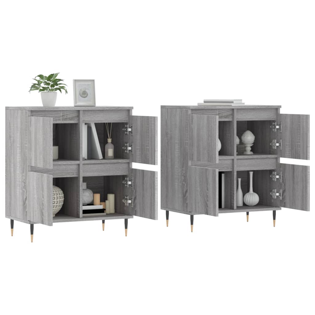 Buffets 2 pcs sonoma gris bois d'ingénierie - XIOS