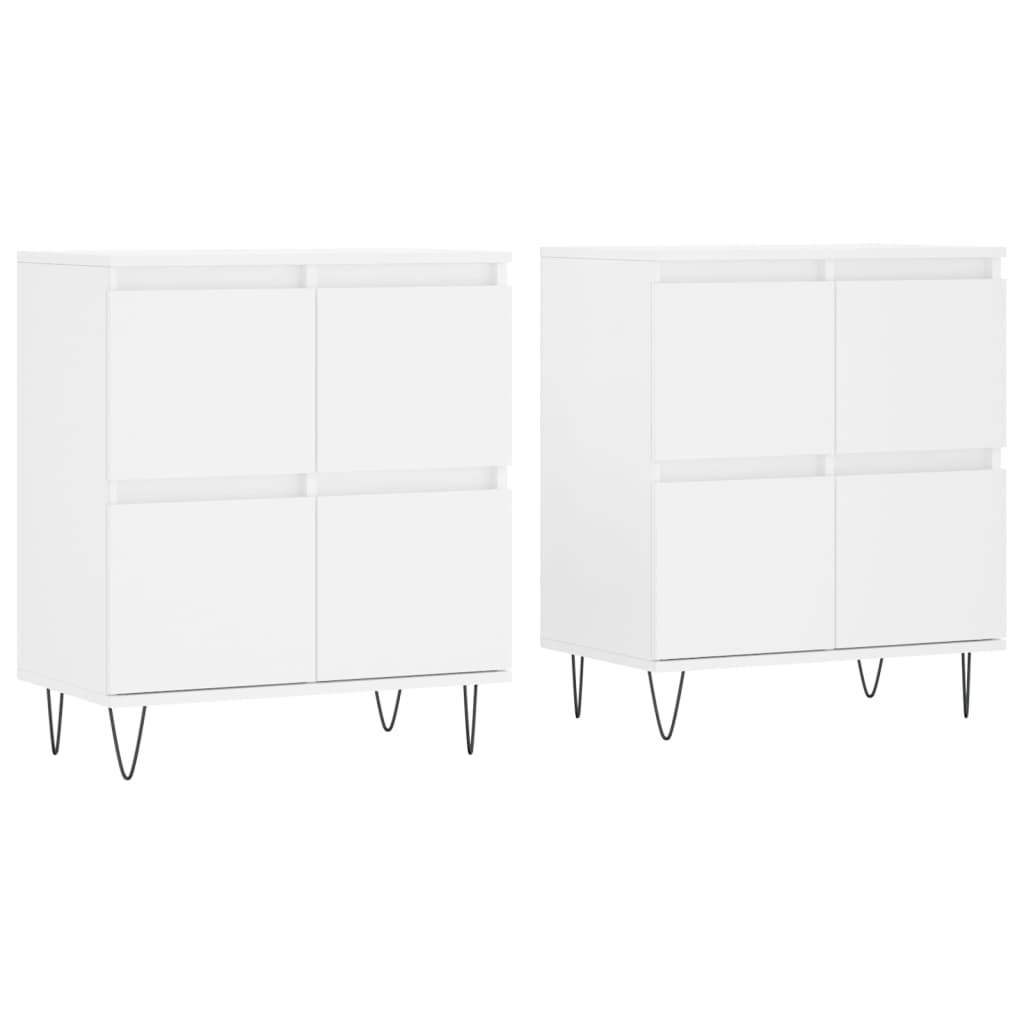 Buffets 2 pcs blanc bois d'ingénierie - XIOS