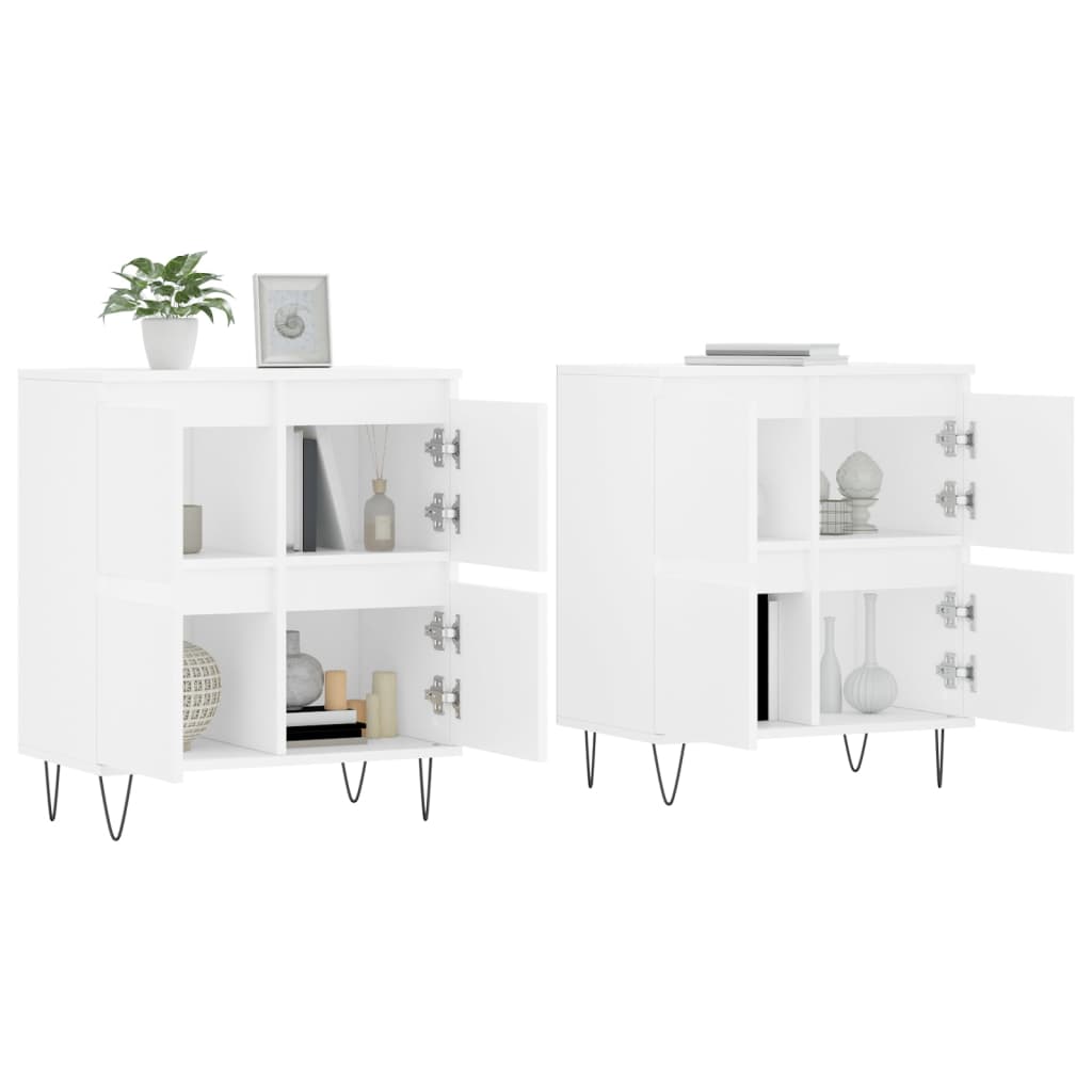 Buffets 2 pcs blanc bois d'ingénierie - XIOS