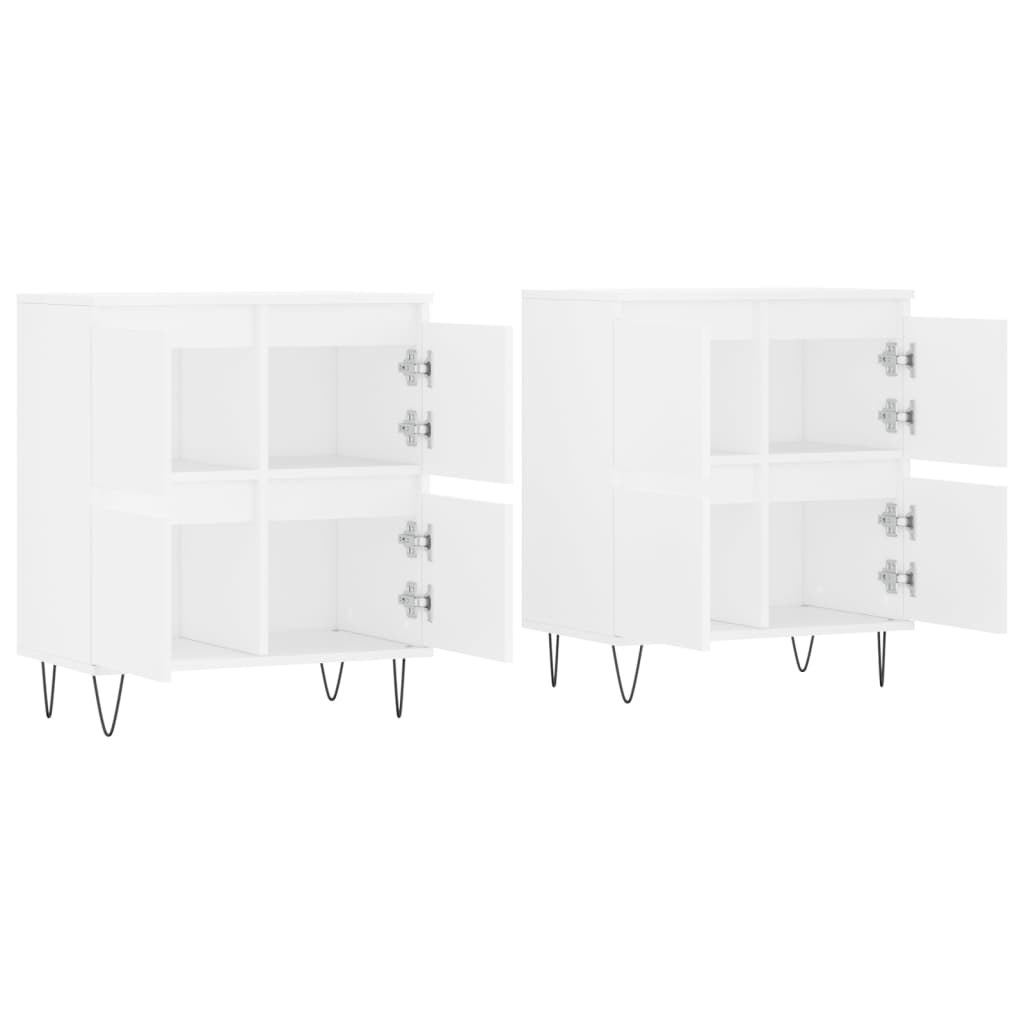 Buffets 2 pcs blanc bois d'ingénierie - XIOS
