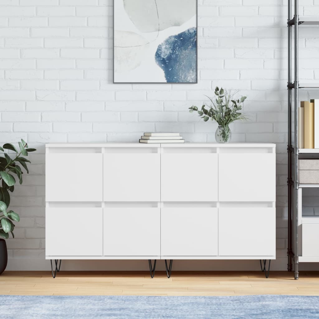 Buffets 2 pcs blanc bois d'ingénierie - XIOS