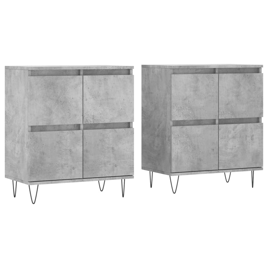 Buffets 2 pcs gris béton bois d'ingénierie - XIOS