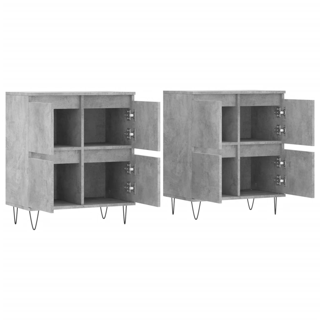 Buffets 2 pcs gris béton bois d'ingénierie - XIOS