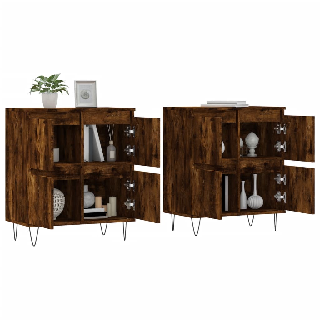 Buffets 2 pcs chêne fumé bois d'ingénierie - XIOS