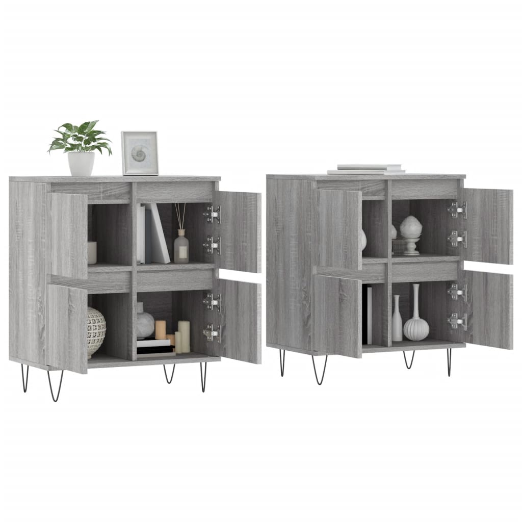 Buffets 2 pcs sonoma gris bois d'ingénierie - XIOS