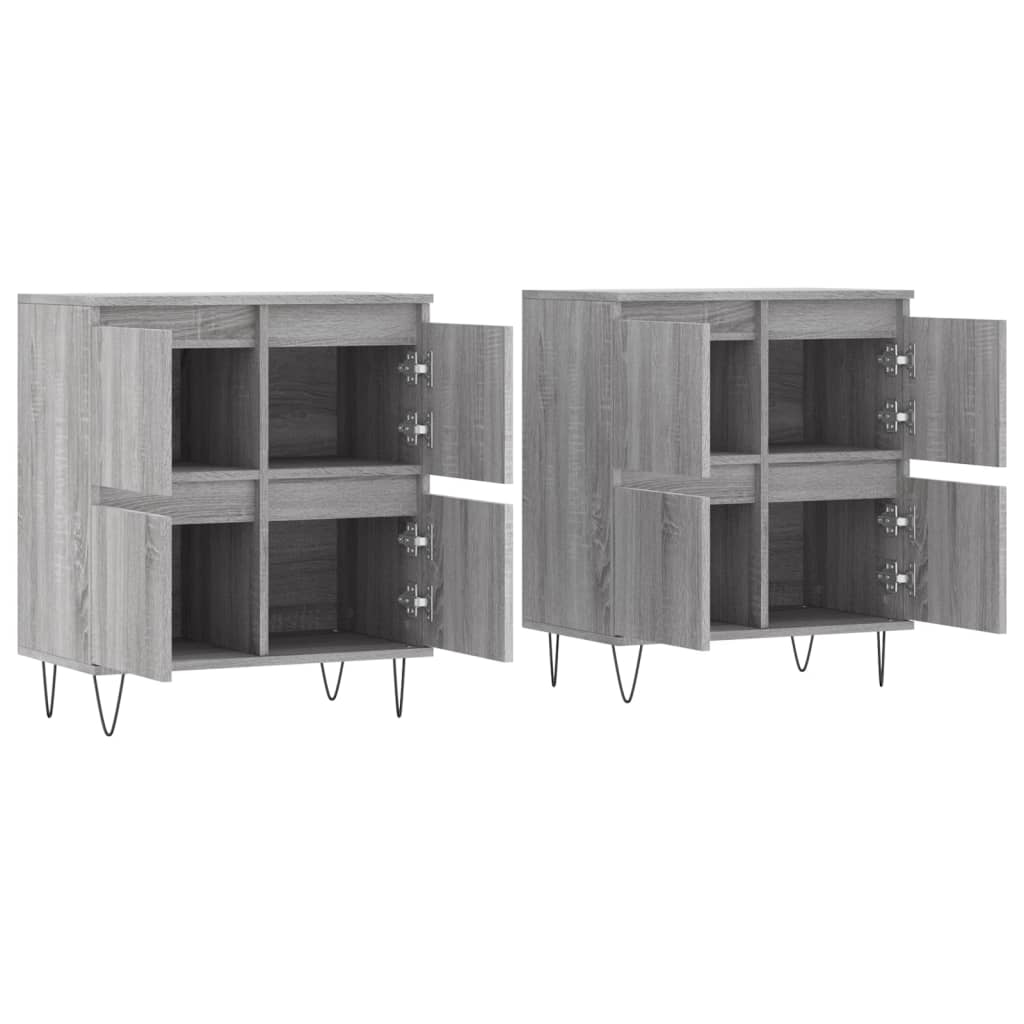 Buffets 2 pcs sonoma gris bois d'ingénierie - XIOS