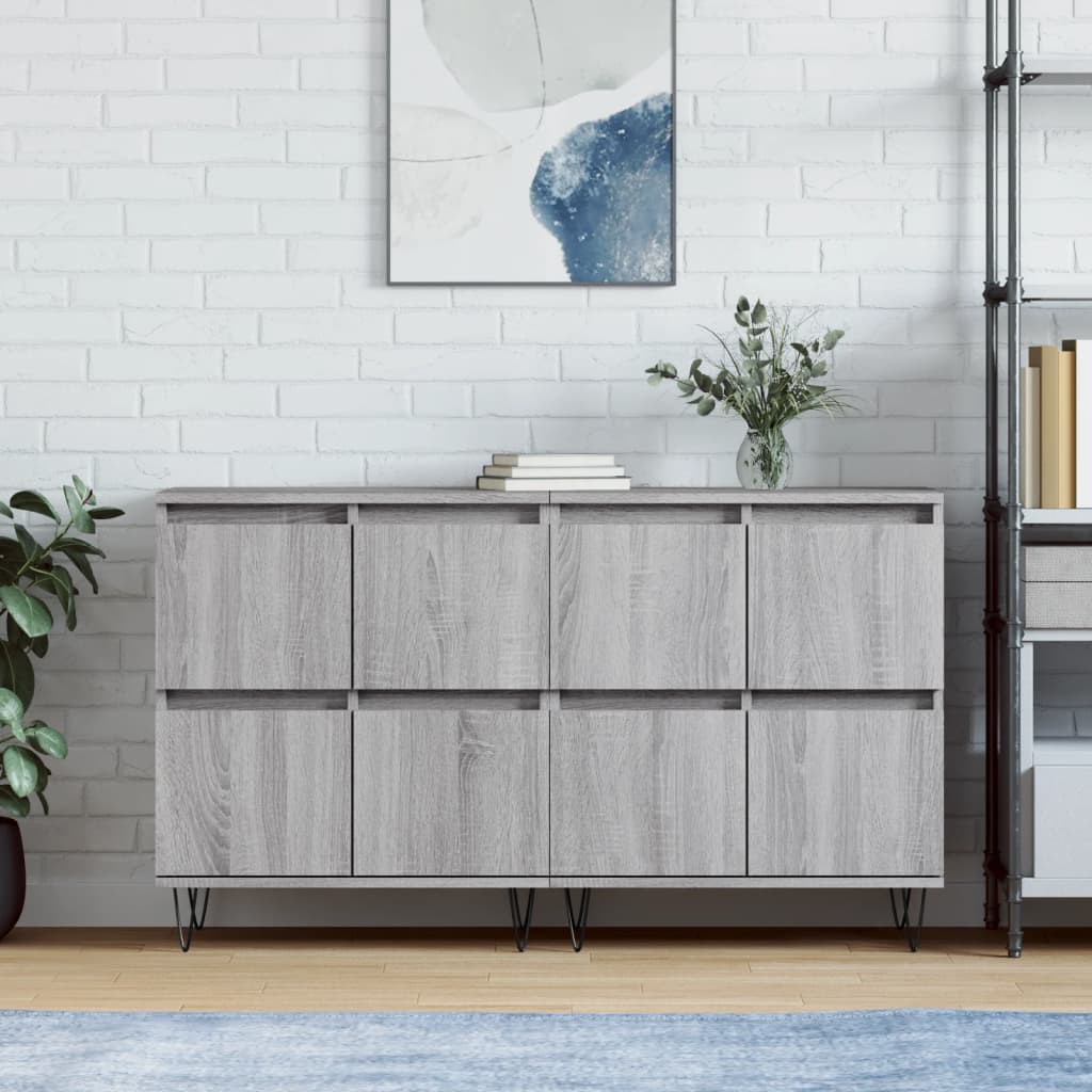 Buffets 2 pcs sonoma gris bois d'ingénierie - XIOS