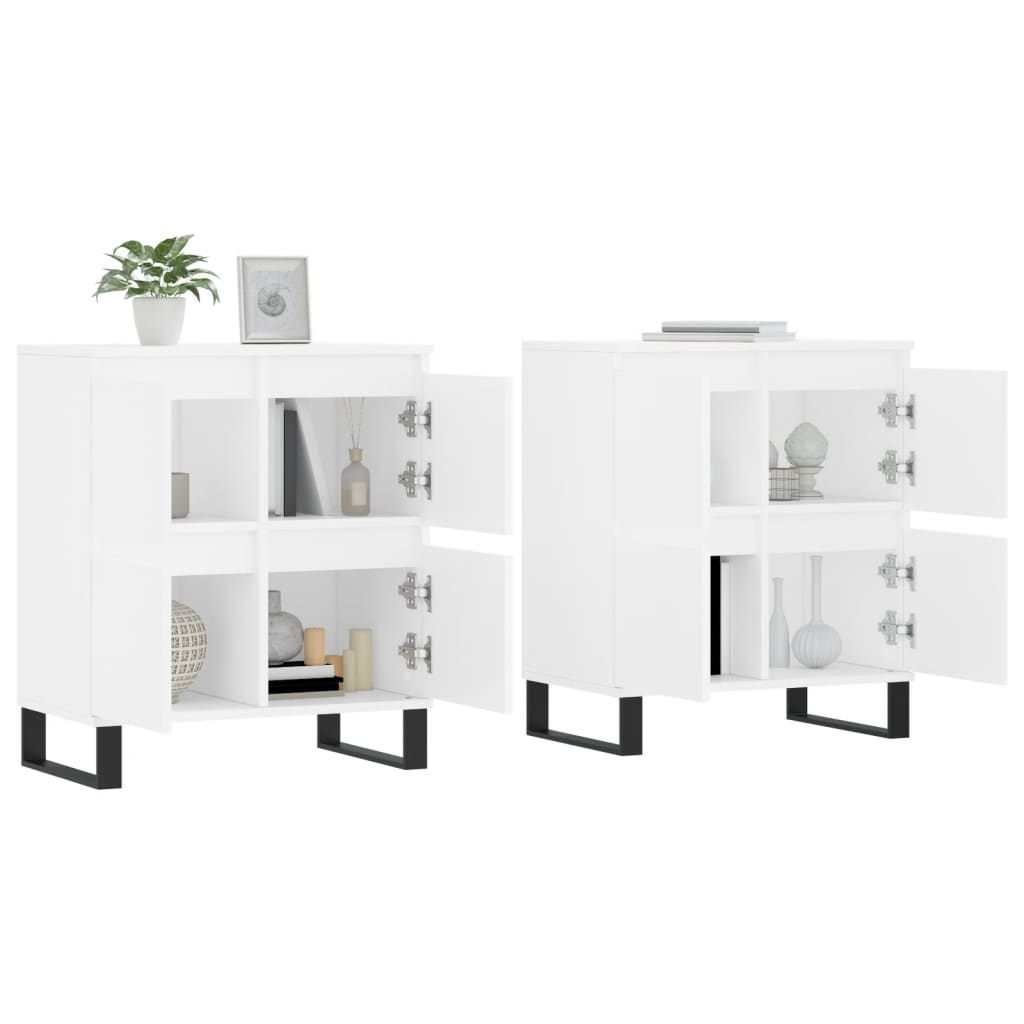 Buffets 2 pcs blanc bois d'ingénierie - XIOS