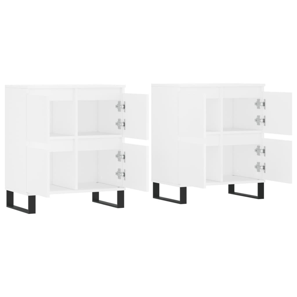 Buffets 2 pcs blanc bois d'ingénierie - XIOS