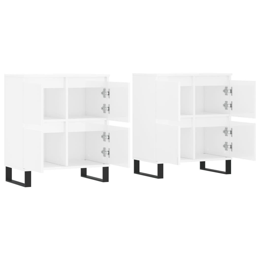 Buffets 2 pcs blanc brillant bois d'ingénierie - XIOS