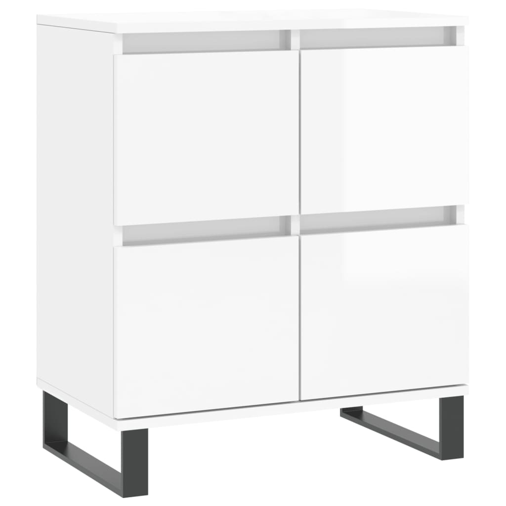 Buffets 2 pcs blanc brillant bois d'ingénierie - XIOS