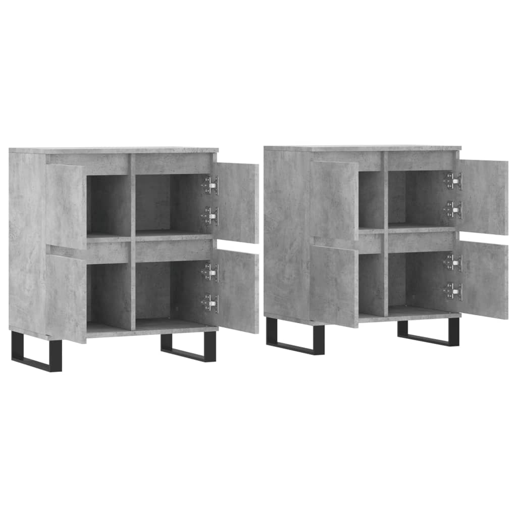 Buffets 2 pcs gris béton bois d'ingénierie - XIOS