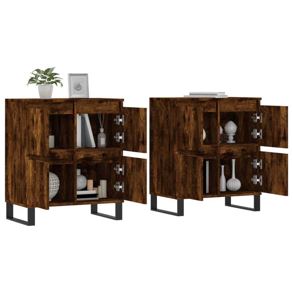Buffets 2 pcs chêne fumé bois d'ingénierie - XIOS