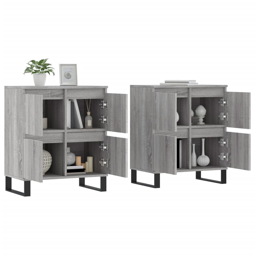 Buffets 2 pcs sonoma gris bois d'ingénierie - XIOS