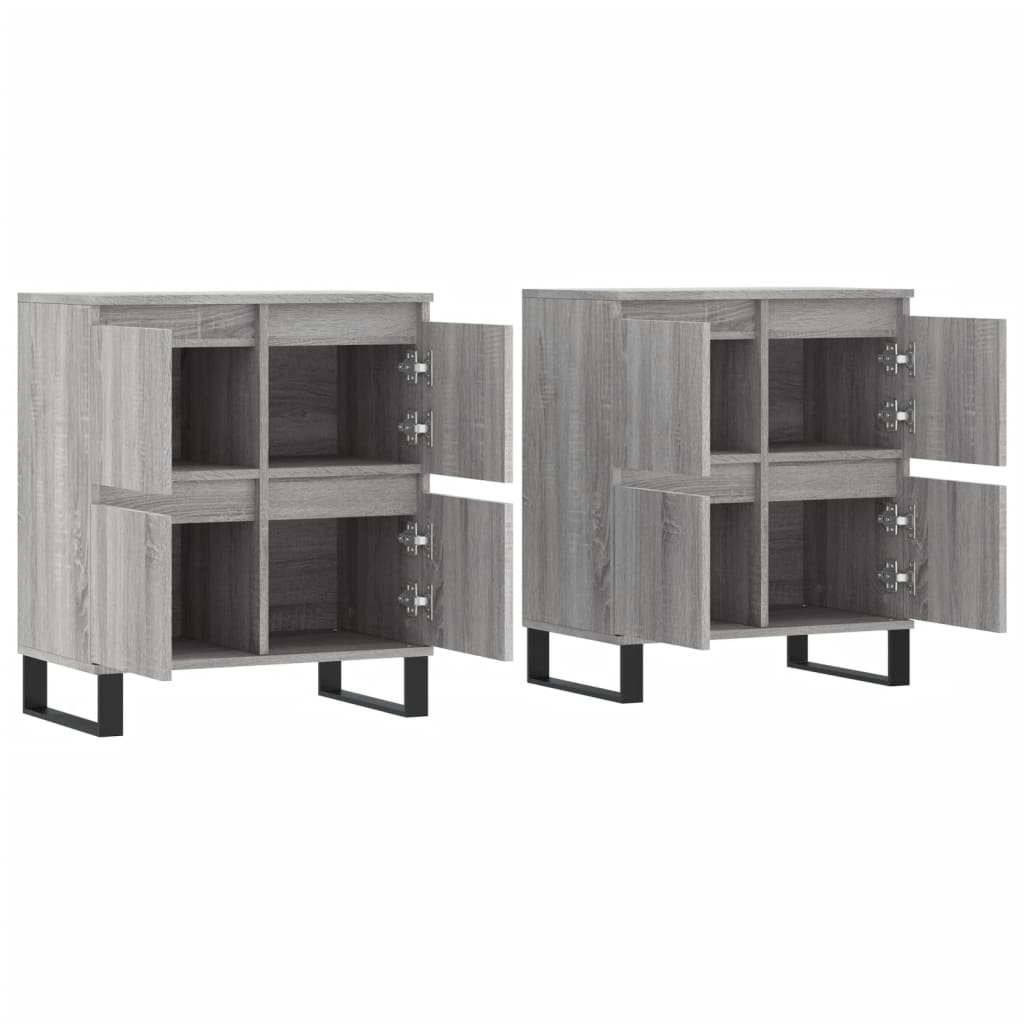 Buffets 2 pcs sonoma gris bois d'ingénierie - XIOS