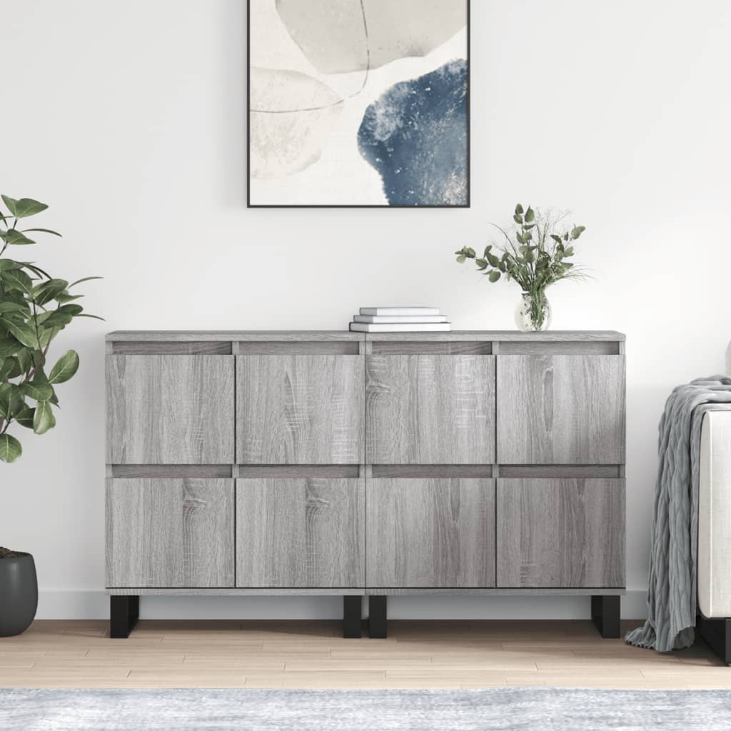 Buffets 2 pcs sonoma gris bois d'ingénierie - XIOS