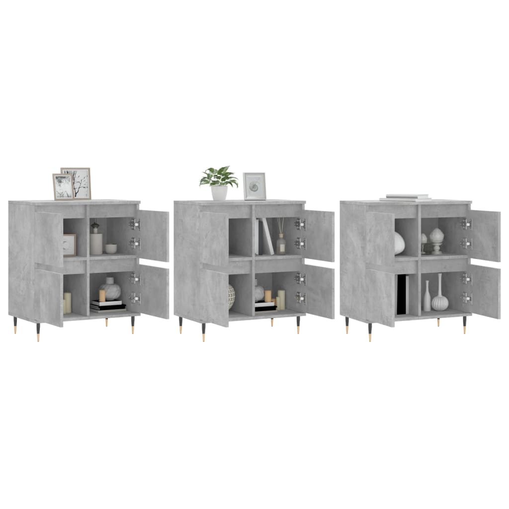 Buffets 3 pcs gris béton bois d'ingénierie - XIOS