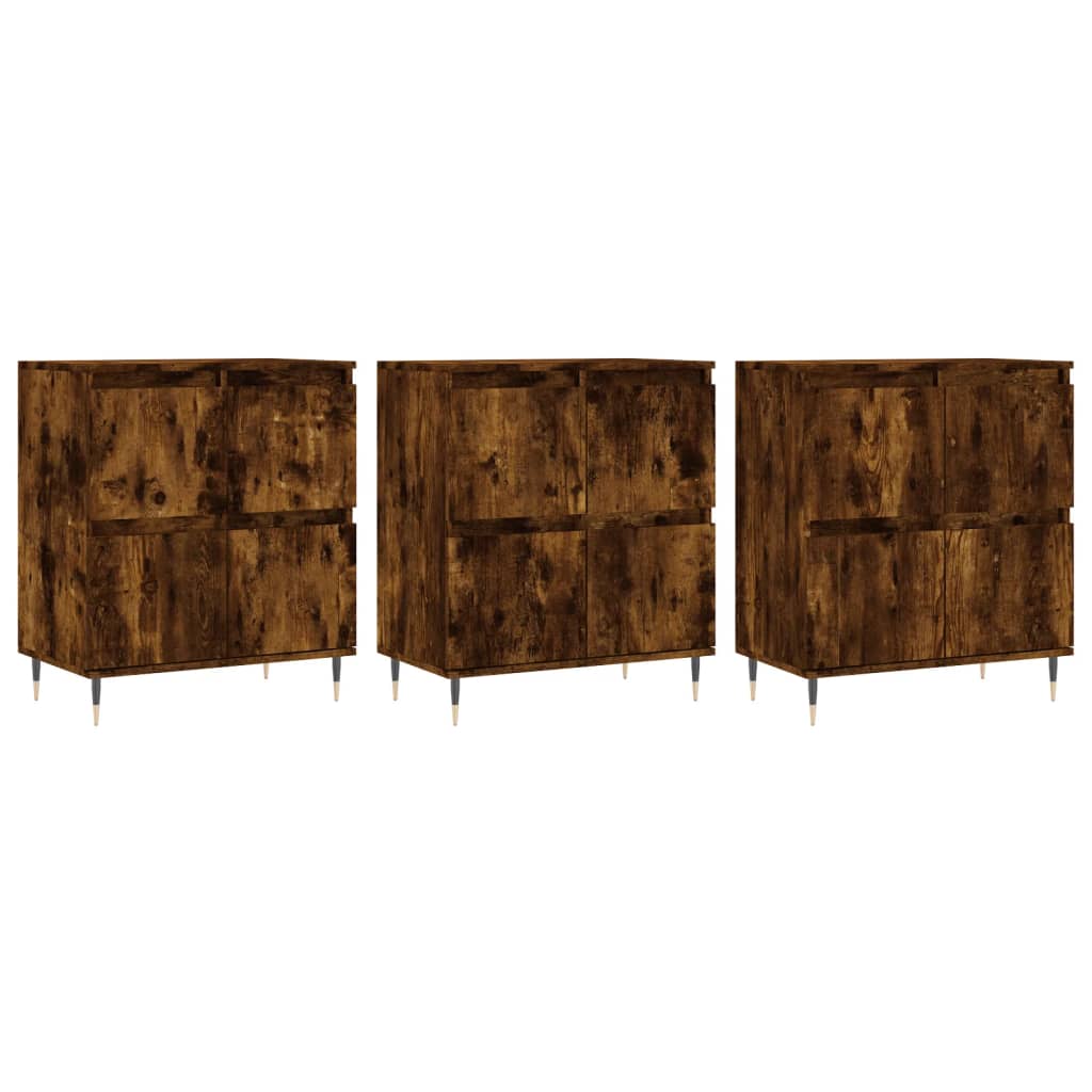Buffets 3 pcs Chêne fumé Bois d'ingénierie - XIOS