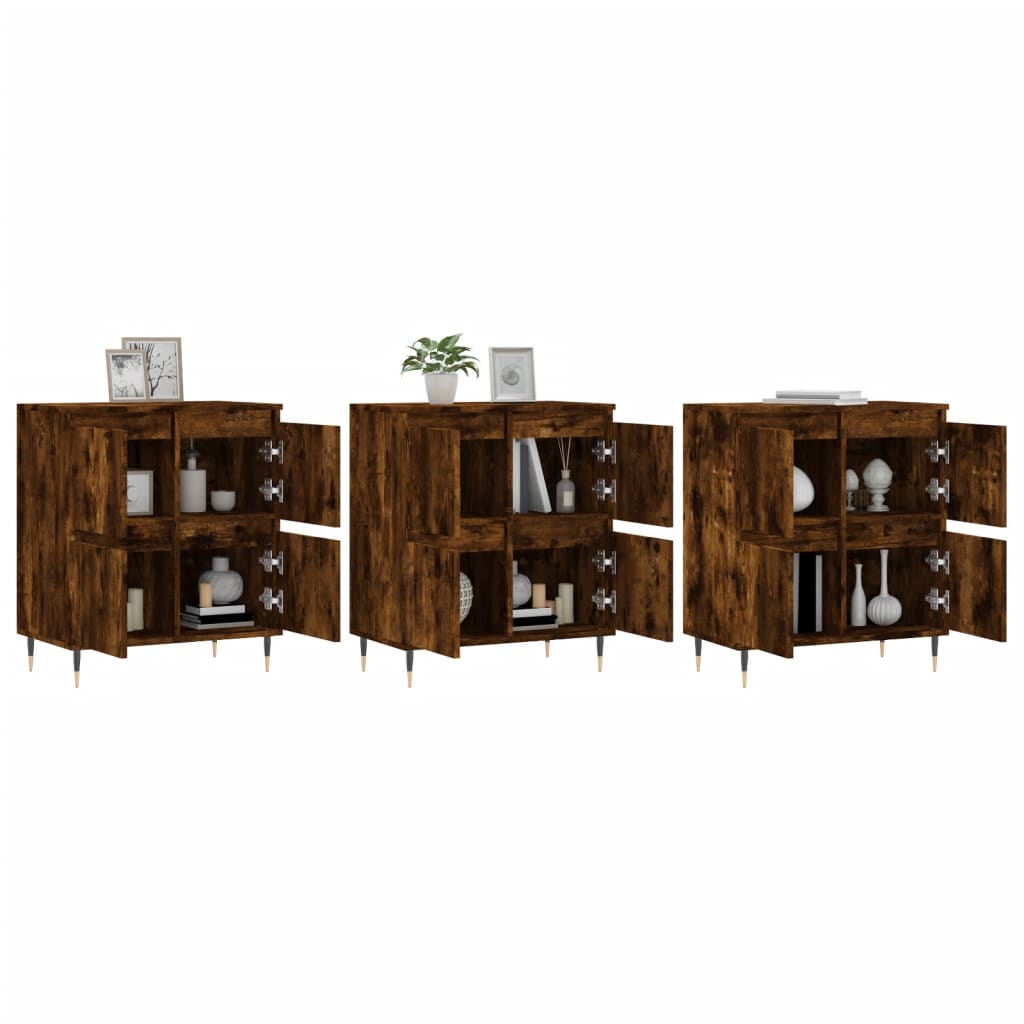 Buffets 3 pcs Chêne fumé Bois d'ingénierie - XIOS