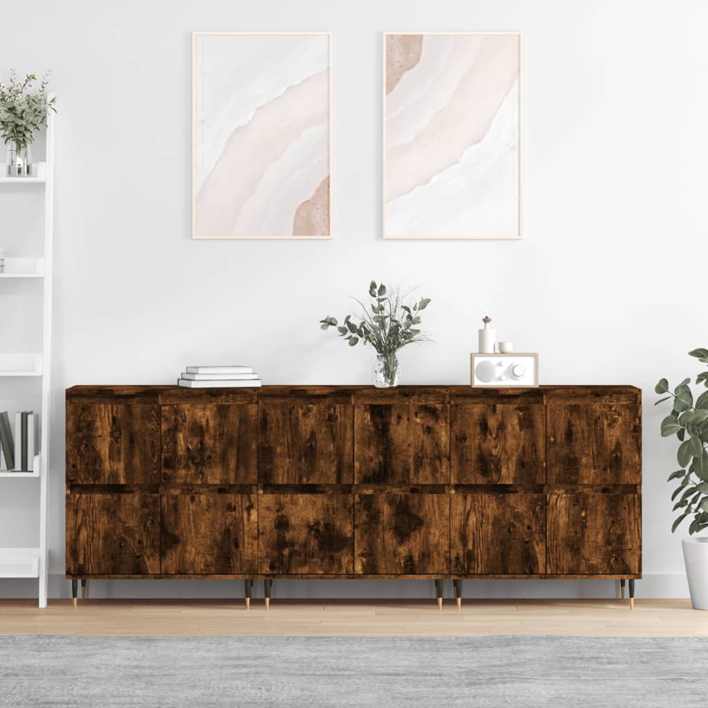 Buffets 3 pcs Chêne fumé Bois d'ingénierie - XIOS