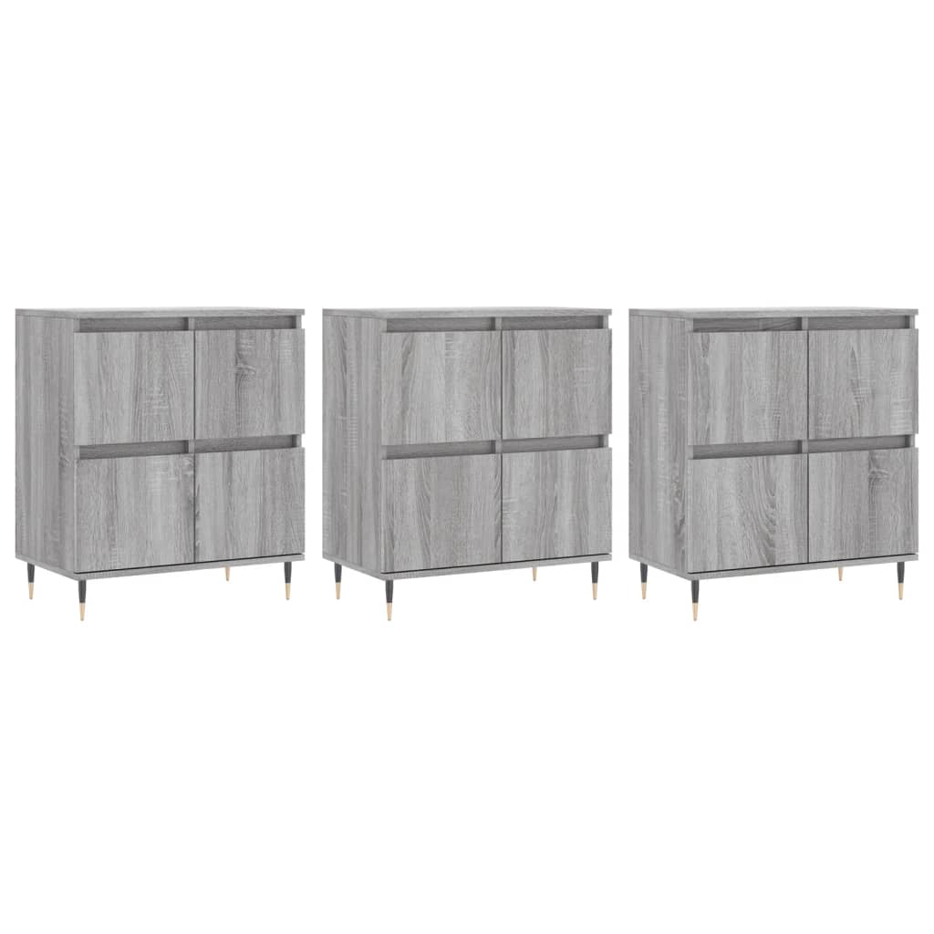 Buffets 3 pcs Sonoma gris Bois d'ingénierie - XIOS