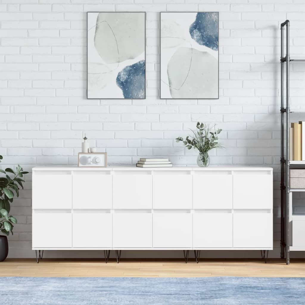 Buffets 3 pcs Blanc Bois d'ingénierie - XIOS