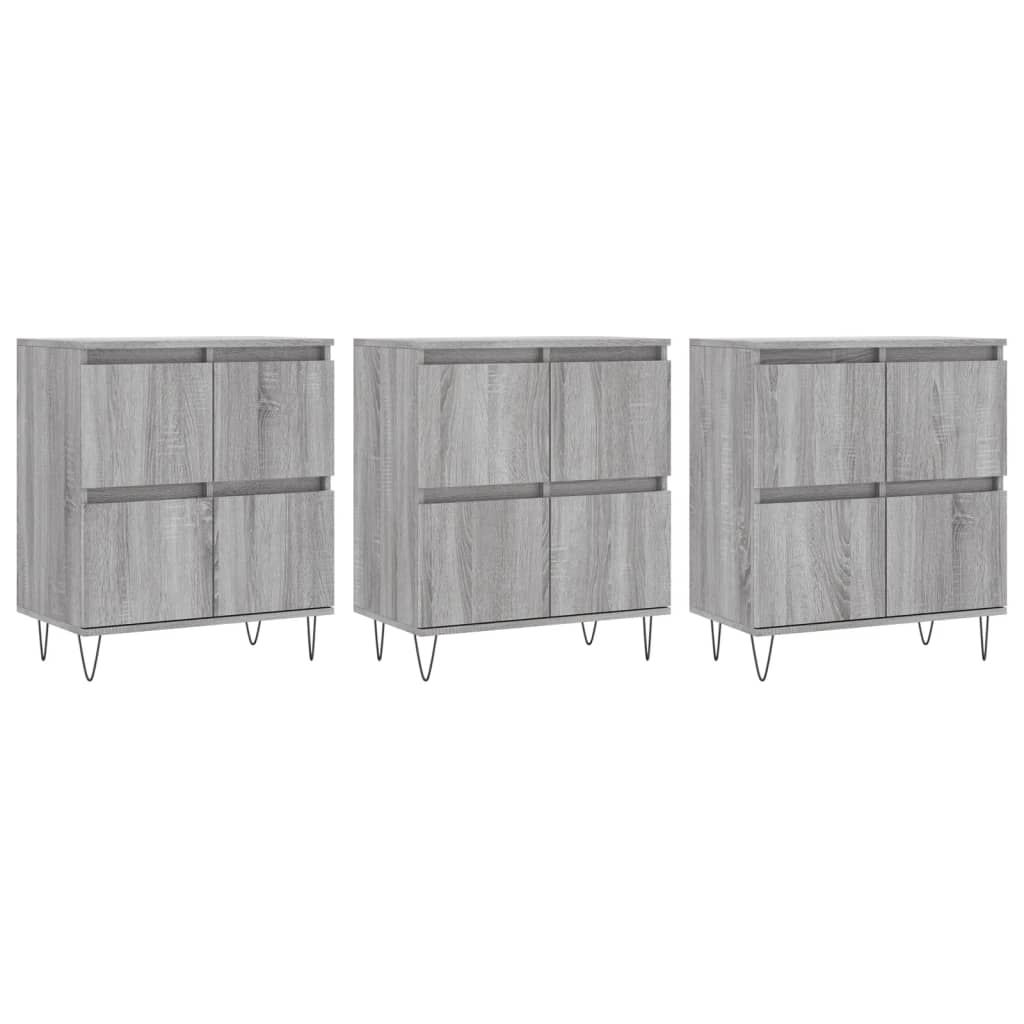 Buffets 3 pcs Sonoma gris Bois d'ingénierie - XIOS