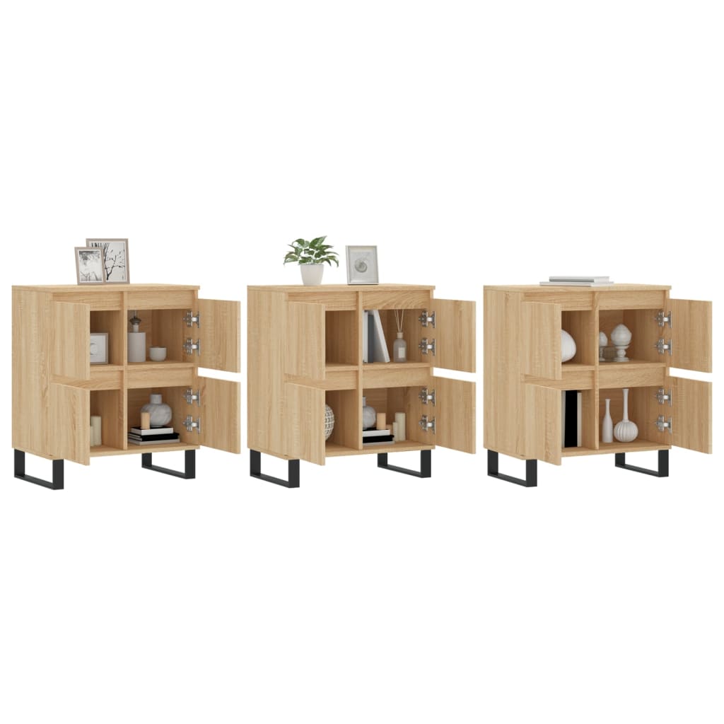 Buffets 3 pcs Chêne sonoma Bois d'ingénierie - XIOS