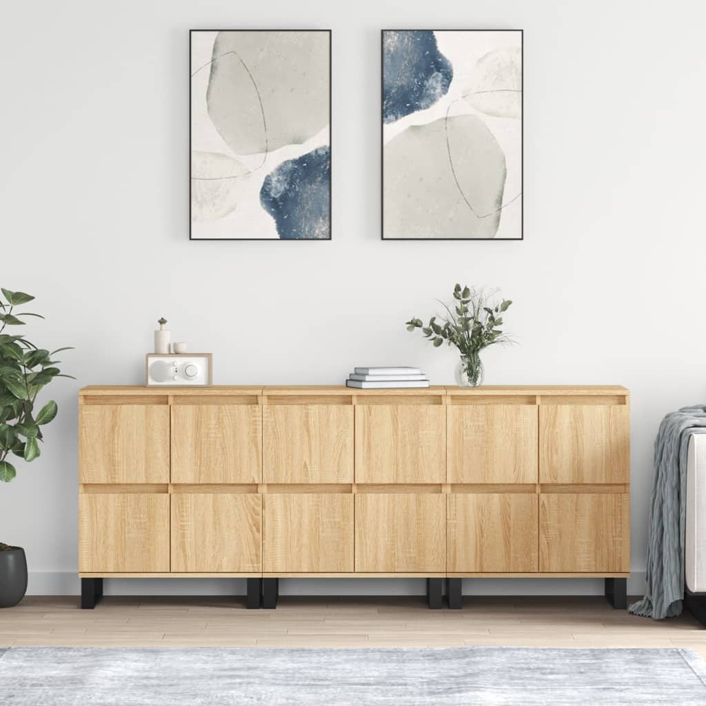 Buffets 3 pcs Chêne sonoma Bois d'ingénierie - XIOS