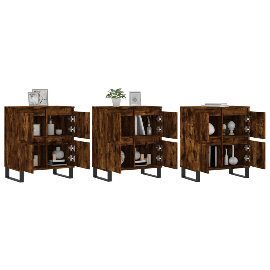Buffets 3 pcs Chêne fumé Bois d'ingénierie - XIOS