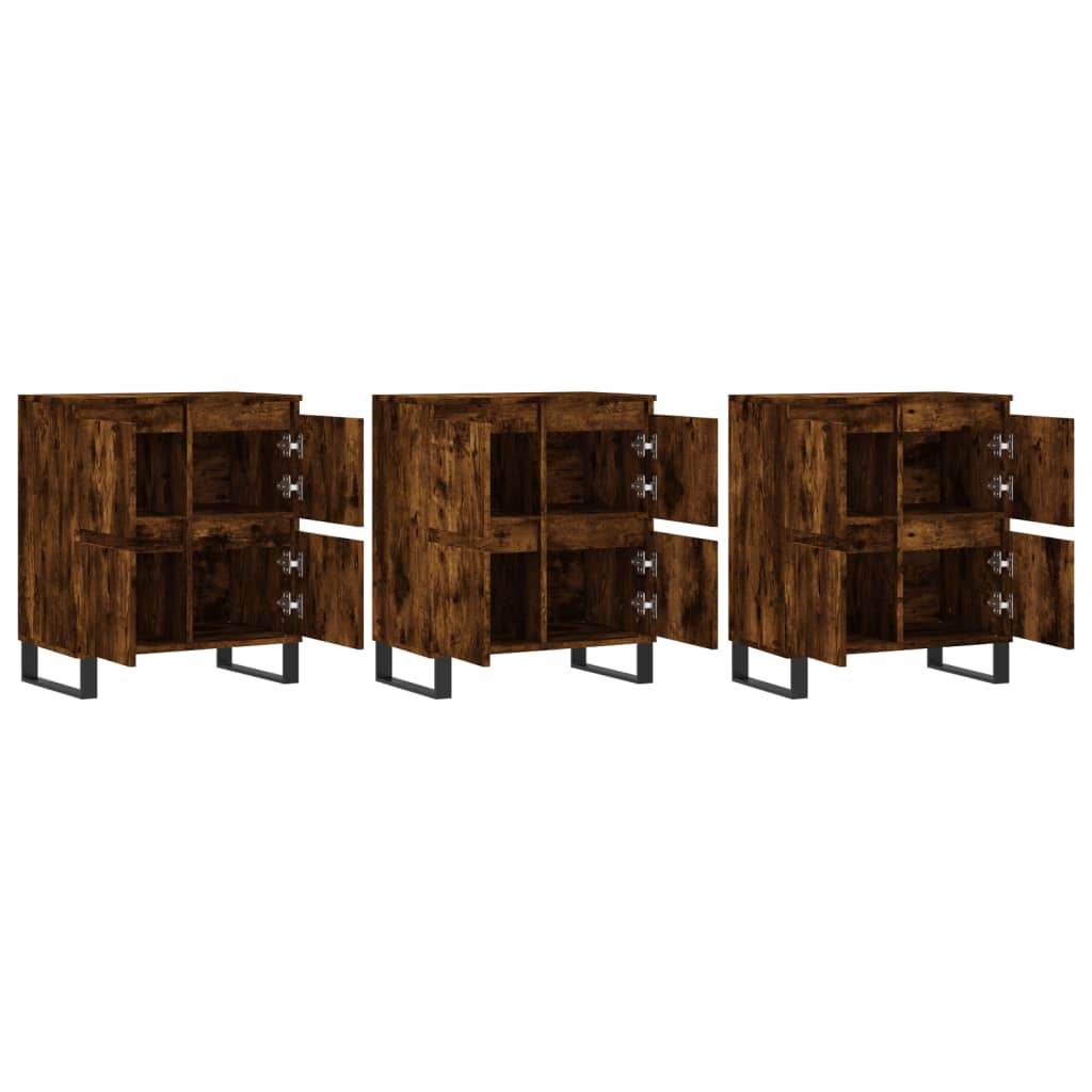 Buffets 3 pcs Chêne fumé Bois d'ingénierie - XIOS