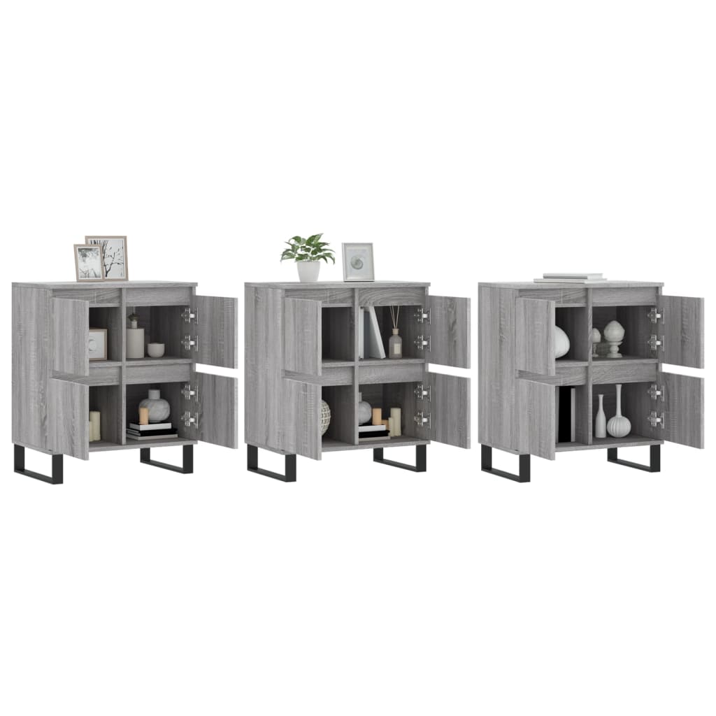 Buffets 3 pcs Sonoma gris Bois d'ingénierie - XIOS