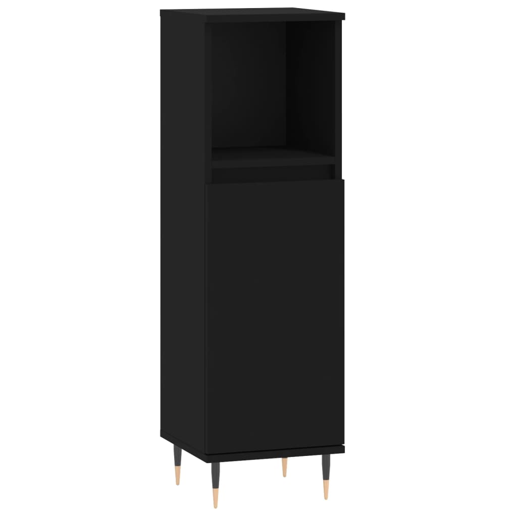 Ensemble de meubles salle de bain 3 pcs noir bois d'ingénierie Ensembles de mobilier pour salles de bains vidaXL