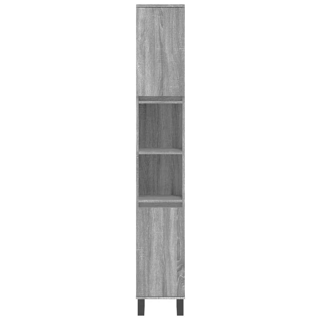 Ensemble de meubles de salle de bain 3 pcs Sonoma gris