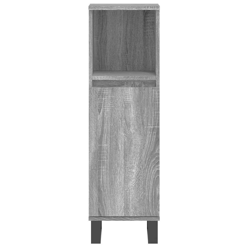 Ensemble de meubles de salle de bain 3 pcs Sonoma gris
