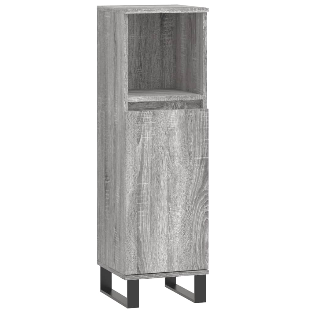 Ensemble de meubles de salle de bain 3 pcs Sonoma gris
