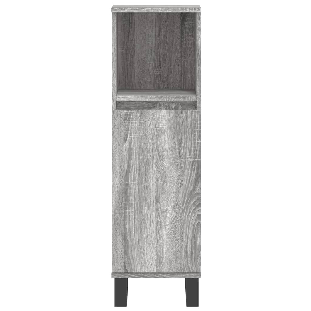 Ensemble de meubles de salle de bain 3 pcs Sonoma gris