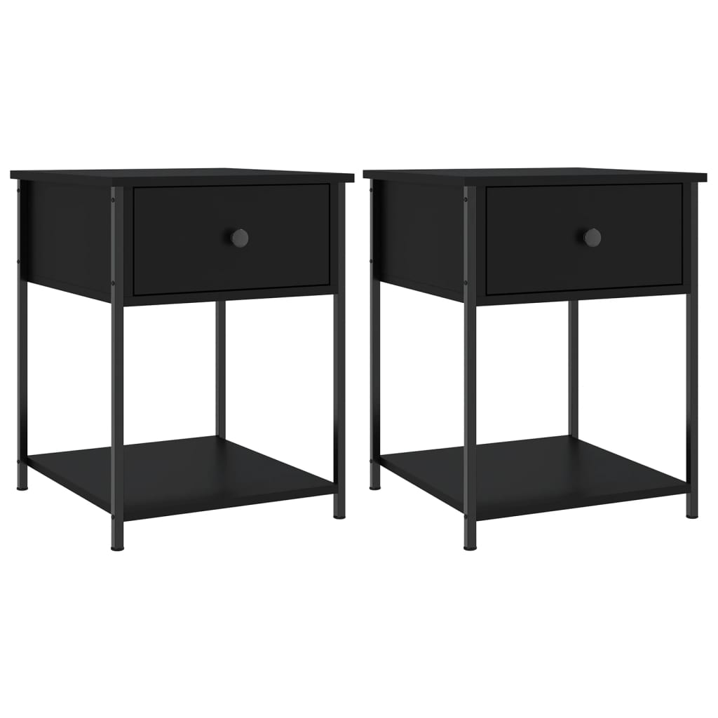 Tables de chevet 2 pcs noir 44x45x58 cm bois d’ingénierie - XIOS