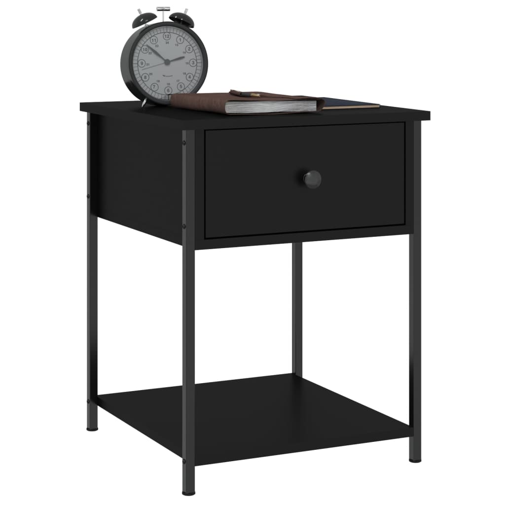 Tables de chevet 2 pcs noir 44x45x58 cm bois d’ingénierie - XIOS