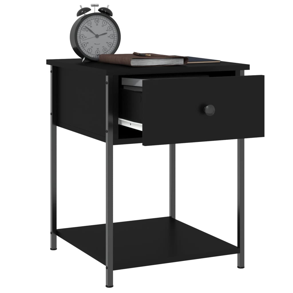 Tables de chevet 2 pcs noir 44x45x58 cm bois d’ingénierie - XIOS