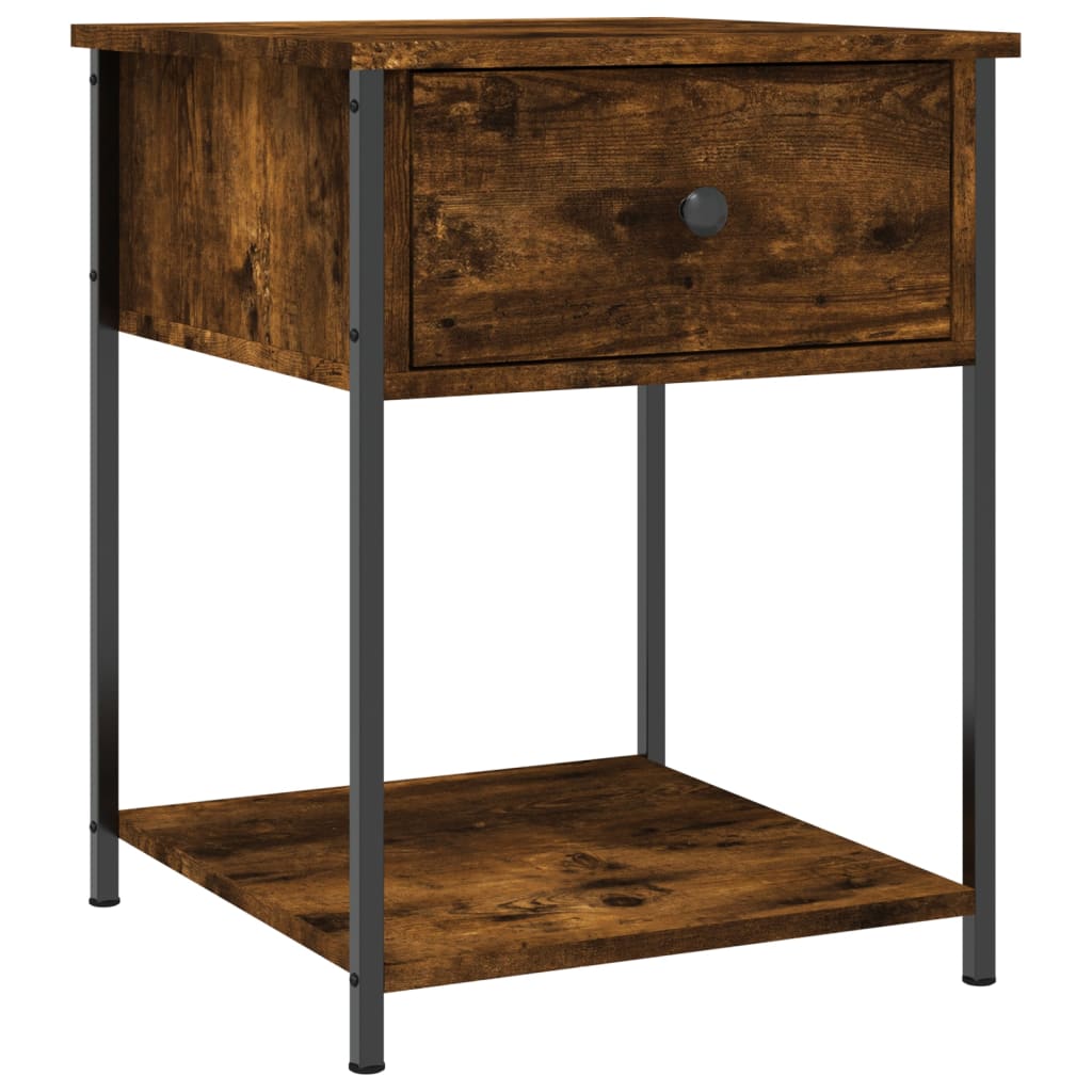 Table de chevet chêne fumé 44x45x58 cm bois d'ingénierie - XIOS